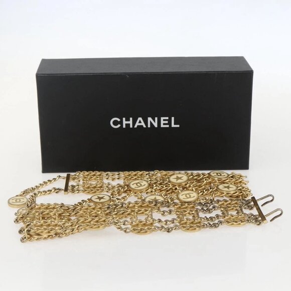 CHANEL Chain Belt metal Gold CC Auth 159438SAM main image 3